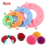 8pcs Hot Multifunctional Pompom Maker Kit Knitting Crafts Different Sizes Plush Ball Making Tool @LS AU02