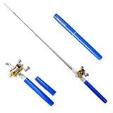 Balight Portable Pocket Telescopic Mini Fishing Pole Pen Shape Folded Fishing Rods With Reel Wheel Fishing Rod Pen