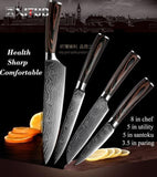 High quality 8"inch Utility Chef Knives Imitation Damascus steel Santoku kitchen Knives Sharp Cleaver Slicing Knives Gift Knife