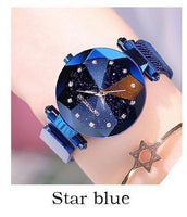 Luxury ladies watch magnet stainless steel mesh with starry fashion diamond female luminous shining quartz watch relogio feminin