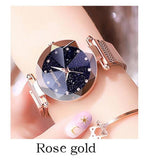 Luxury ladies watch magnet stainless steel mesh with starry fashion diamond female luminous shining quartz watch relogio feminin