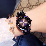 Luxury Rose Gold Women Watches Fashion Diamond Ladies Starry Sky Magnet Watch Waterproof Female Wristwatch For Gift Clock 2019