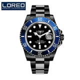 New LOREO Water Ghost Series Classic Blue Dial Luxury Men Automatic Watches Stainless Steel 200m Waterproof Mechanical Watch