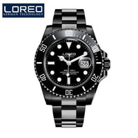 New LOREO Water Ghost Series Classic Blue Dial Luxury Men Automatic Watches Stainless Steel 200m Waterproof Mechanical Watch