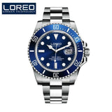 New LOREO Water Ghost Series Classic Blue Dial Luxury Men Automatic Watches Stainless Steel 200m Waterproof Mechanical Watch