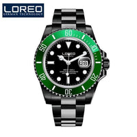 New LOREO Water Ghost Series Classic Blue Dial Luxury Men Automatic Watches Stainless Steel 200m Waterproof Mechanical Watch