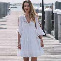 New Sexy Cover Up Bikini Women Swimsuit Cover-up Beach Bathing Suit Beach Wear Knitting Swimwear Mesh Beach Dress Tunic Robe - eshop.chat