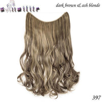 S-noilite 20 inch Invisible Wire No Clip One Piece Hair Extensions Secret Fish Line Hairpieces Silky Straight natural Synthetic