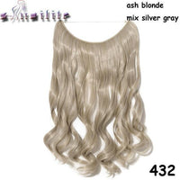 S-noilite 20 inch Invisible Wire No Clip One Piece Hair Extensions Secret Fish Line Hairpieces Silky Straight natural Synthetic