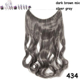 S-noilite 20 inch Invisible Wire No Clip One Piece Hair Extensions Secret Fish Line Hairpieces Silky Straight natural Synthetic