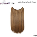 S-noilite 20 inch Invisible Wire No Clip One Piece Hair Extensions Secret Fish Line Hairpieces Silky Straight natural Synthetic