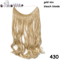 S-noilite 20 inch Invisible Wire No Clip One Piece Hair Extensions Secret Fish Line Hairpieces Silky Straight natural Synthetic