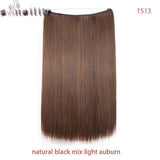 S-noilite 20 inch Invisible Wire No Clip One Piece Hair Extensions Secret Fish Line Hairpieces Silky Straight natural Synthetic