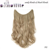 S-noilite 20 inch Invisible Wire No Clip One Piece Hair Extensions Secret Fish Line Hairpieces Silky Straight natural Synthetic