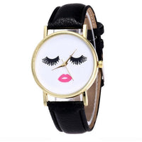 Vansvar Eyelashes Long Ladies Watch Men's And Women's Watch PU Leather Band Analog Quartz Wrist Watch Women's Watch New#5/22